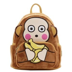 Loungefly Mini Backpack SANRIO MONKICHI Monkey Banana Cosplay Brown NWT